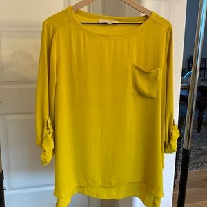 LOFT - chartreuse blouse